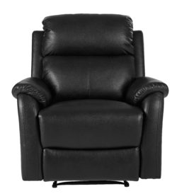 HOME Tyler Leather Effect Manual Recliner Chair - Black.
